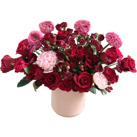 Crimson Romance – Bold Red & Pink Floral Statement