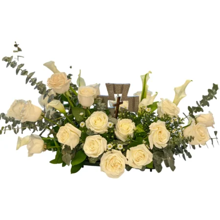 Eternal Light Cross Rose Arrangement