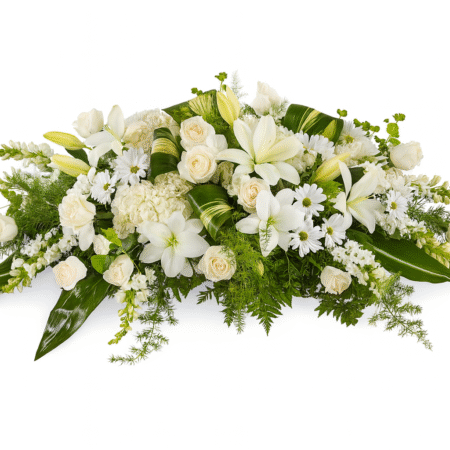 Eternal Peace White Casket Spray