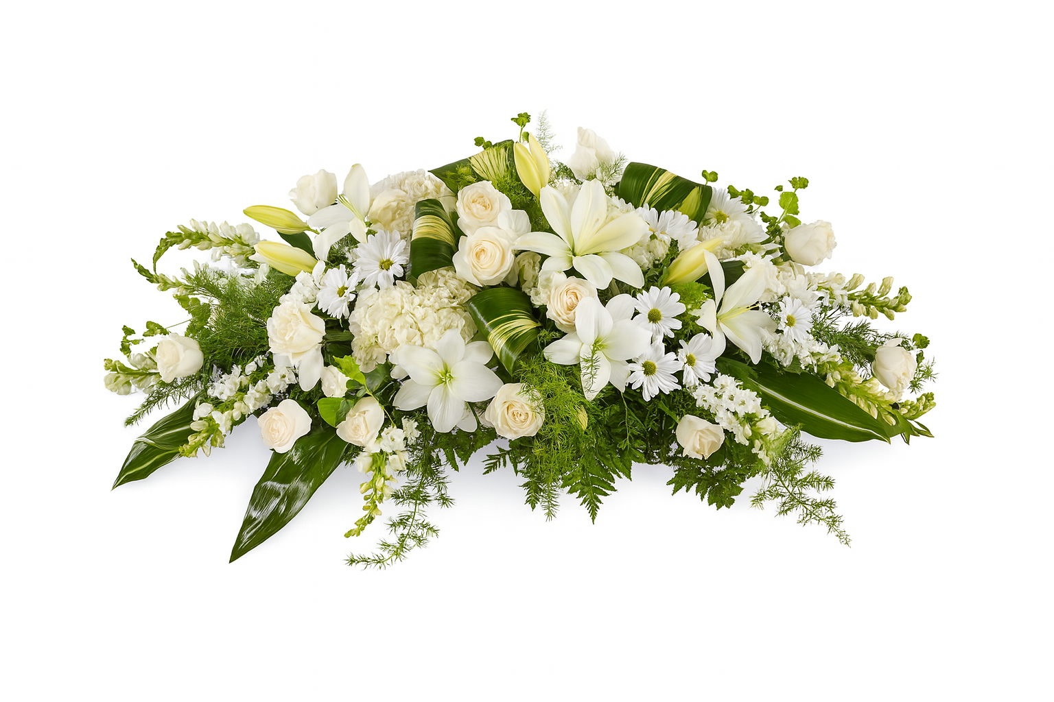 Eternal Peace White Casket Spray