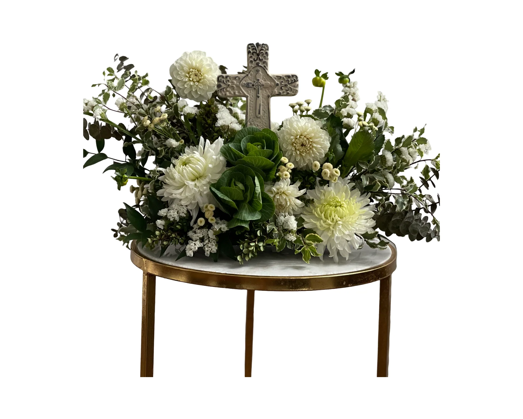 Graceful Remembrance Cross Floral Arrangement