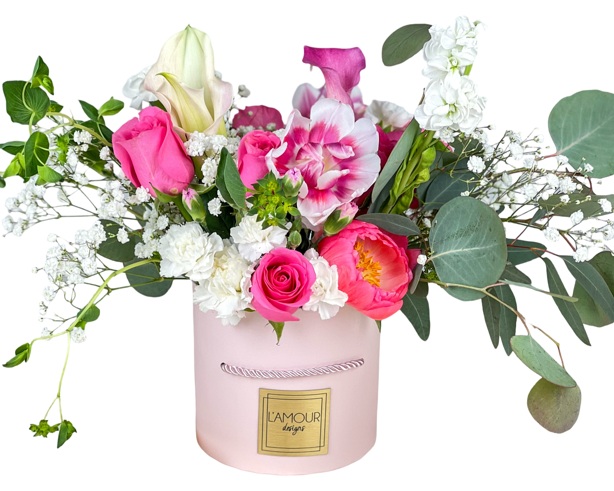 Pink Luxury Hatbox Arrangement