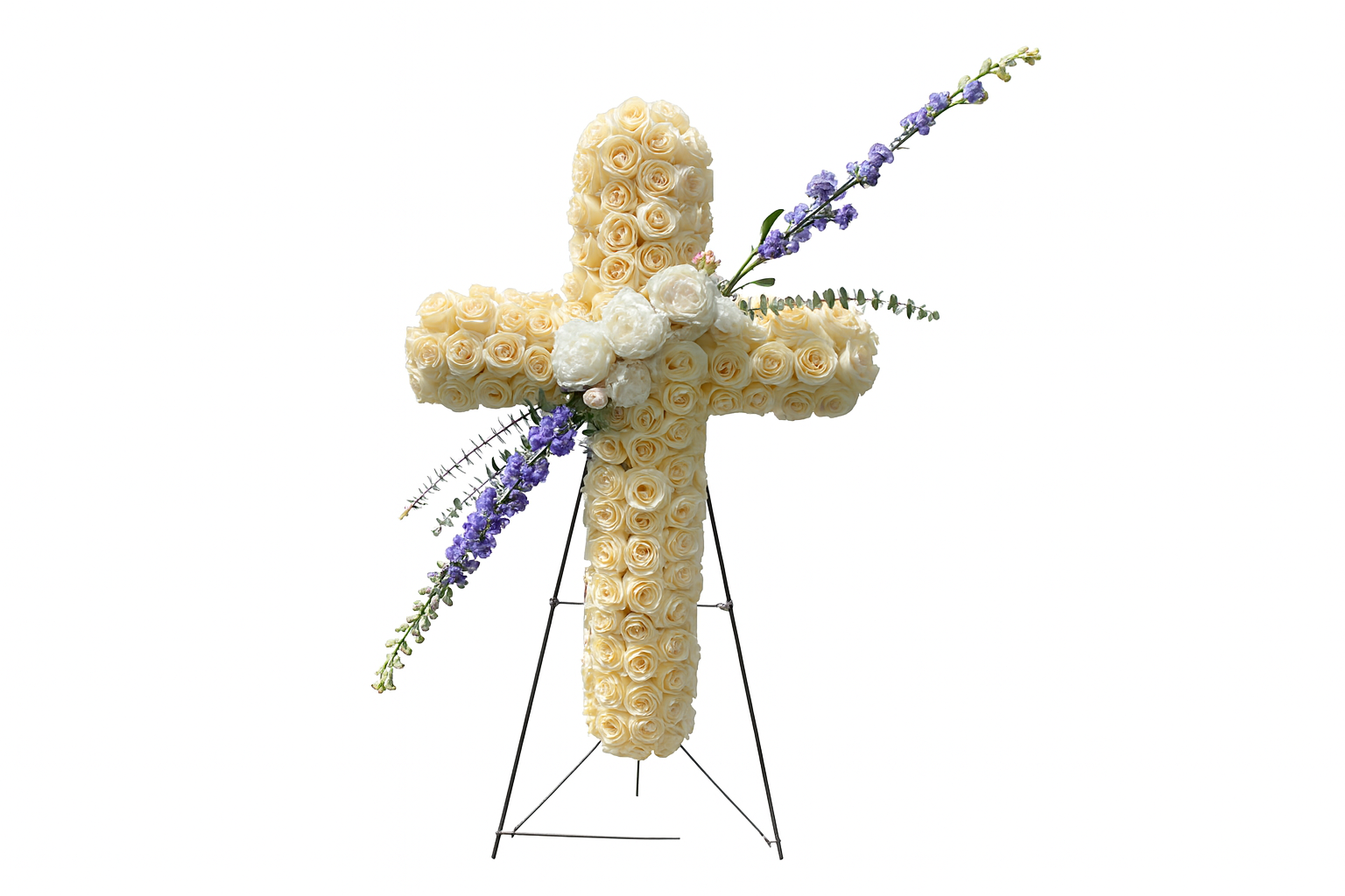 Ivory Ascension Cross Standing Spray