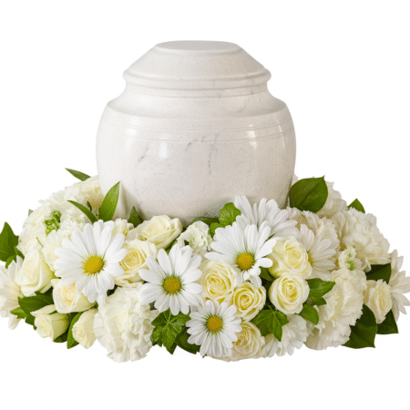 Ivory Grace Urn Wreath Tribute