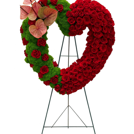 Modern Love Standing Heart Wreath