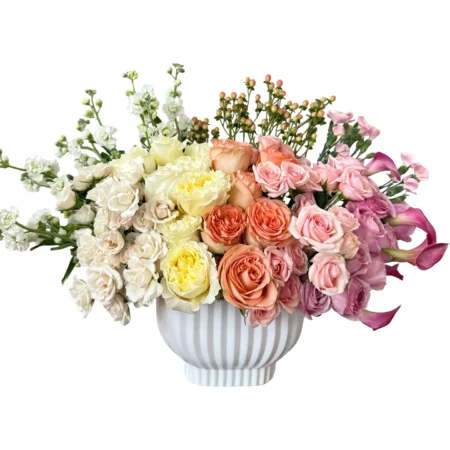 Pastel Dreams – Multicolor Garden Rose Arrangement