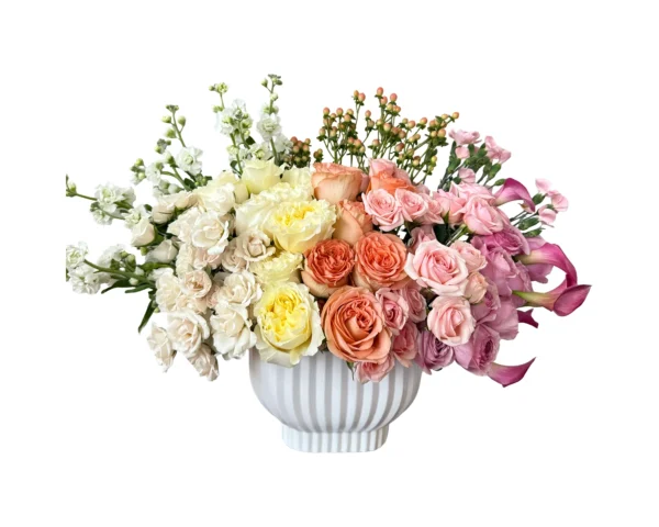 Pastel Dreams – Multicolor Garden Rose Arrangement