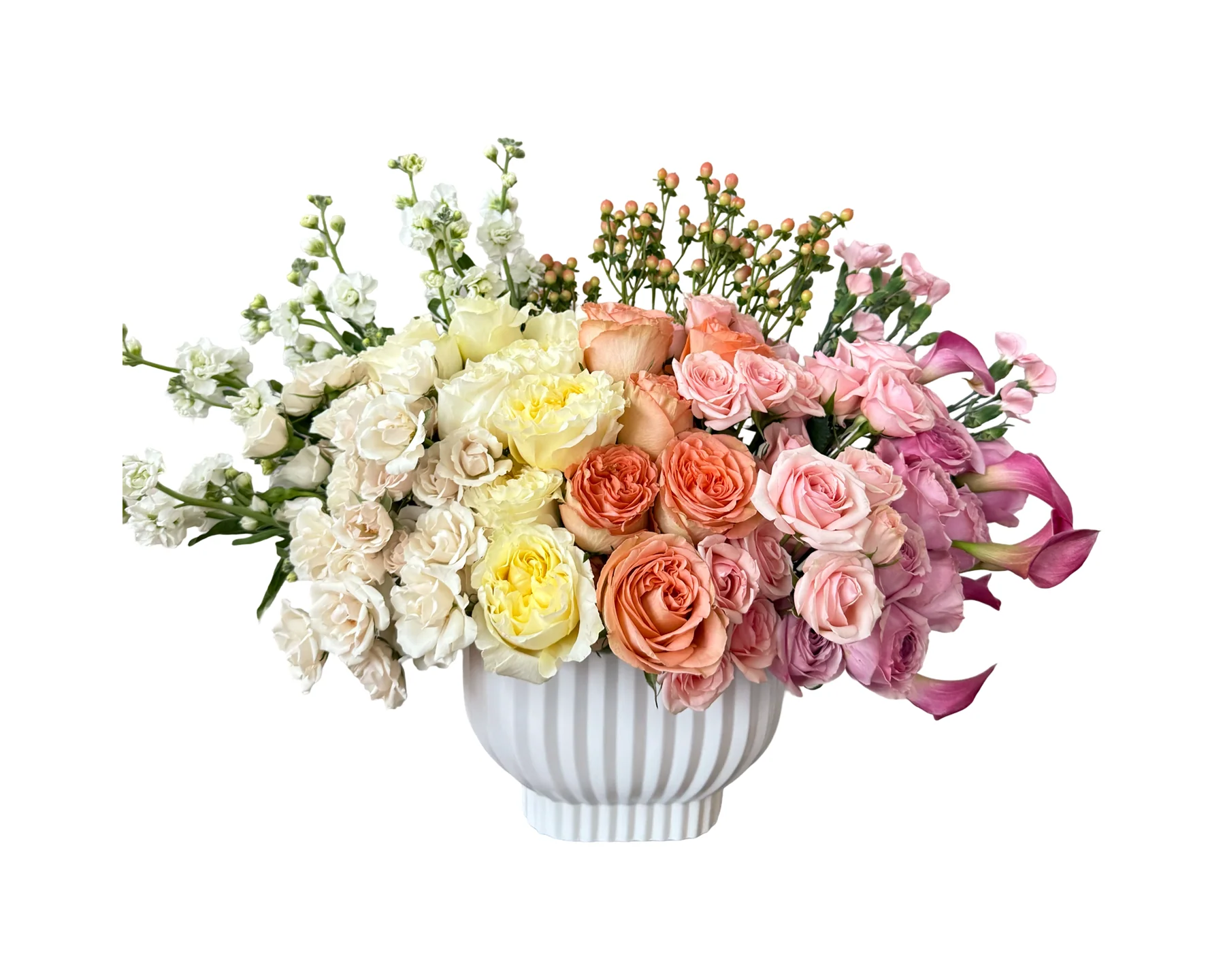 Pastel Dreams – Multicolor Garden Rose Arrangement