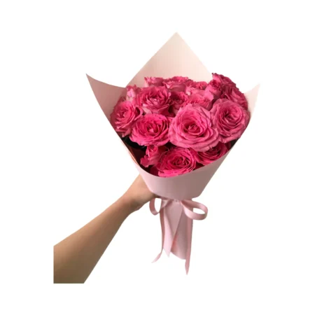 Rosé All Day – Pink Rose Handheld Wrapped Bouquet